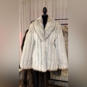 Vintage silver fox fur coat jacket